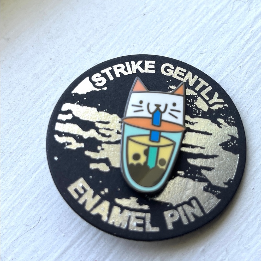 Strike Gently Cat Enamel Pin